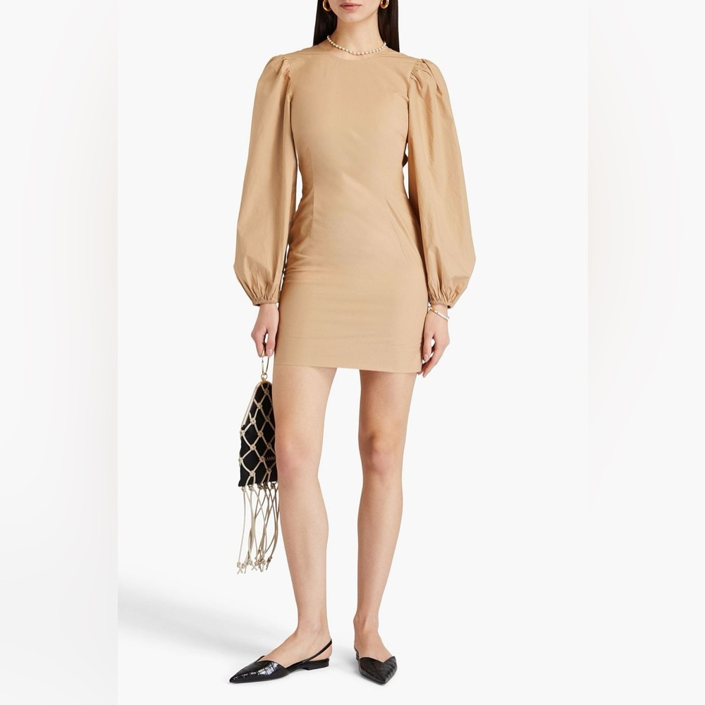 GANNI Cutout cotton-poplin mini dress size 36/ 4 US